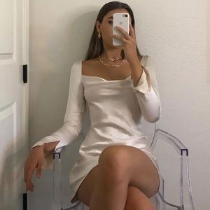 STAR POWER MINI DRESS CHAMPAGNE NWT